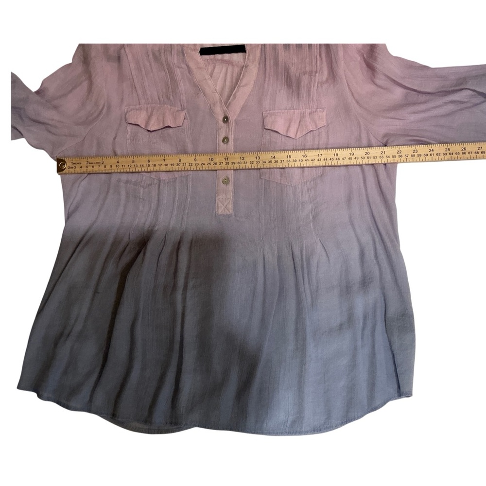 Zac & Rachel Pink and Blue Ombré Blouse 1X - Picture 7 of 7